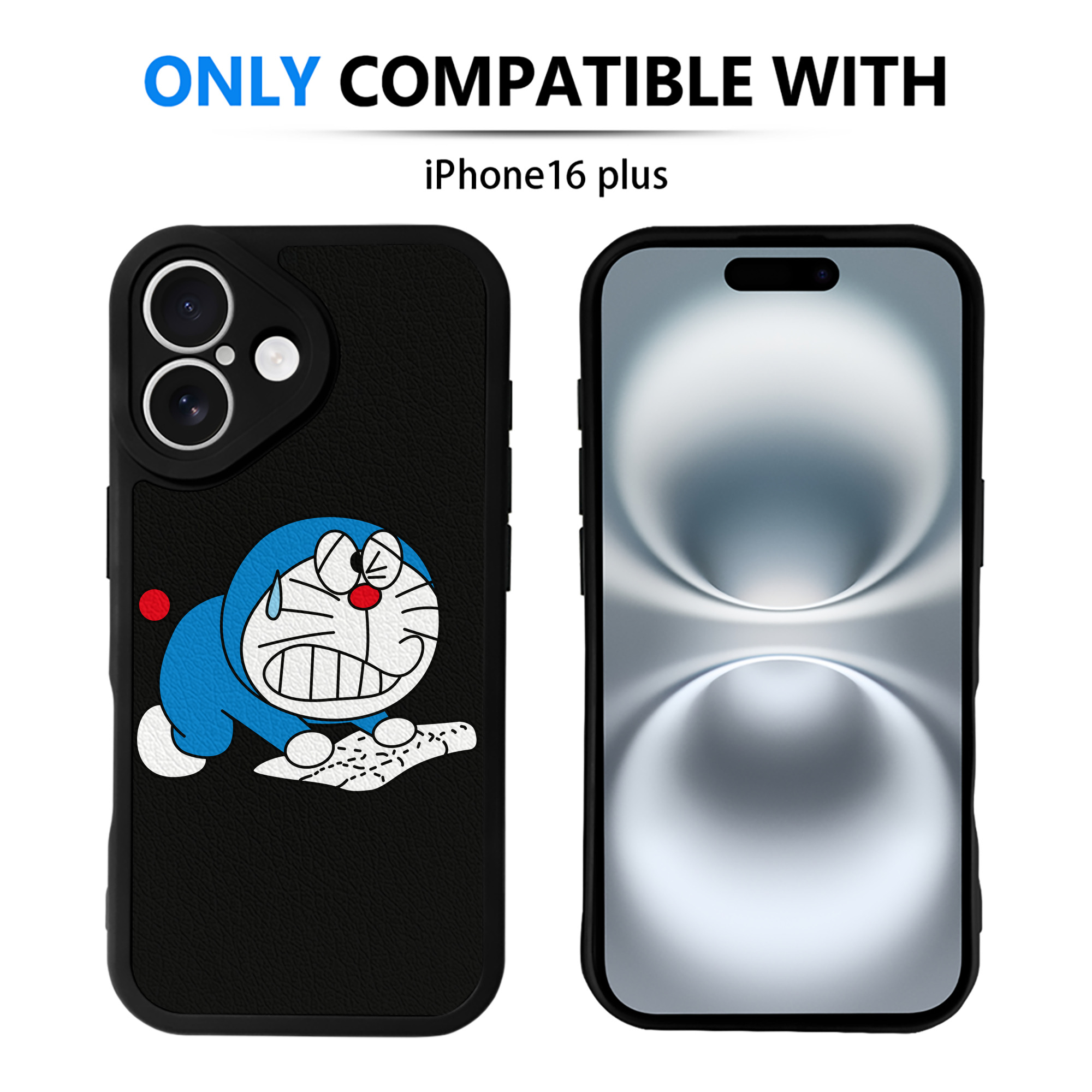 （画像用） ドラえもん Doraemon 【iPhone 16シリーズ対応】シリコンスマホケース（レザー調） 材質：シリコン